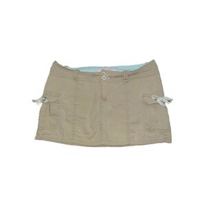 Vintage Y2K PLUGG Micro Mini Khaki Cargo Pocket Skirt - Skort, size 7